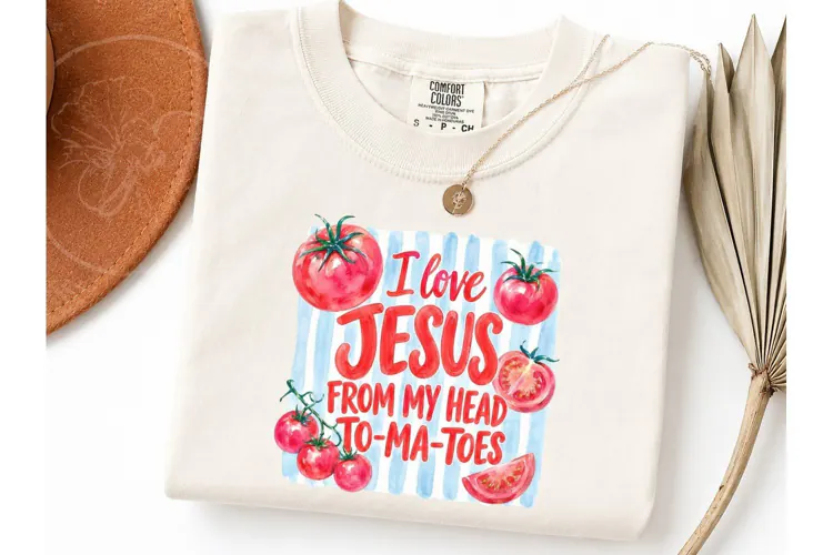I Love Jesus Tomatoes PNG Shirt Design