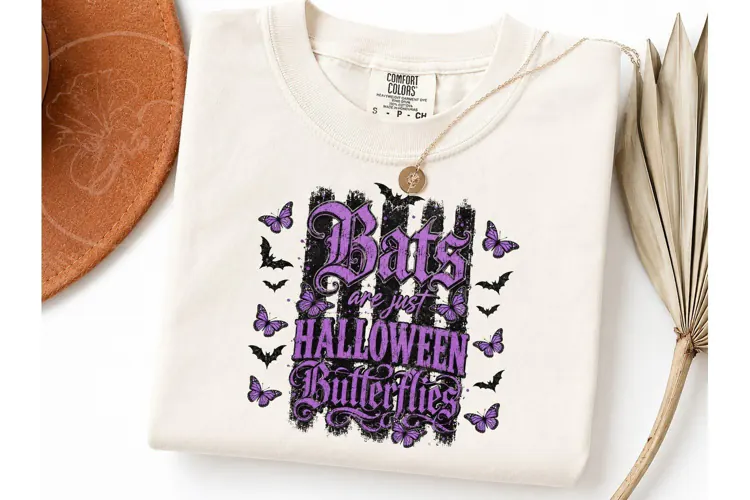 Bats Are Halloween Butterflies PNG Tee-Bats Are Halloween Bu