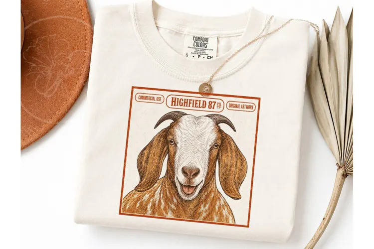 Funny Goat Face PNG Tee Sublimation Desi