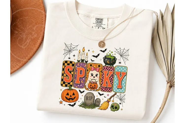 Spooky Halloween Ghost PNG Shirt Design