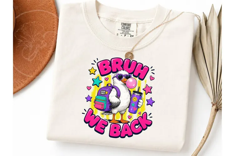 Bruh We Back to School Duck PNG Tee