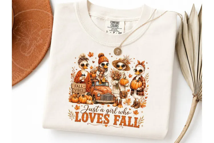 Just a Girl Who Loves Fall Duck PNG