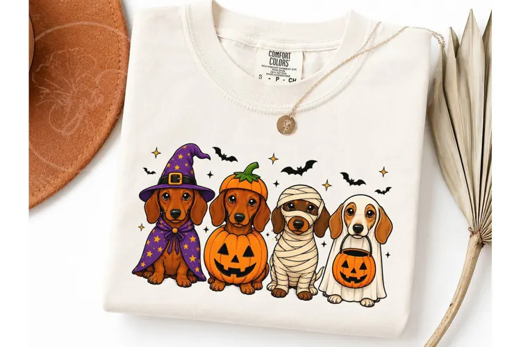 Halloween Dachshund Dogs PNG Shirt Desig