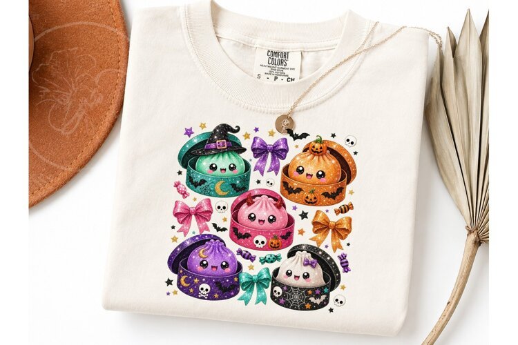Halloween Kawaii Dumpling PNG Shirt Desi example image 1