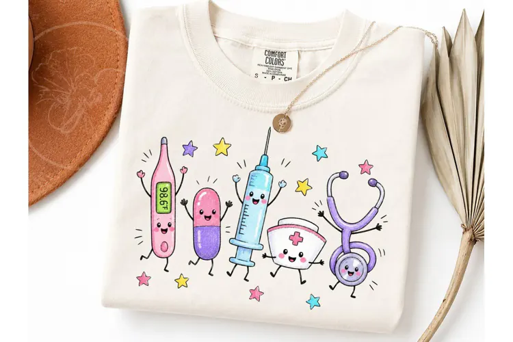 Kawaii Nurse Halloween PNG Shirt Design-Kawaii Nurse Hallowe