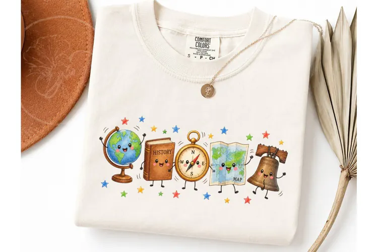 Kawaii Social Studies Teacher PNG Tee