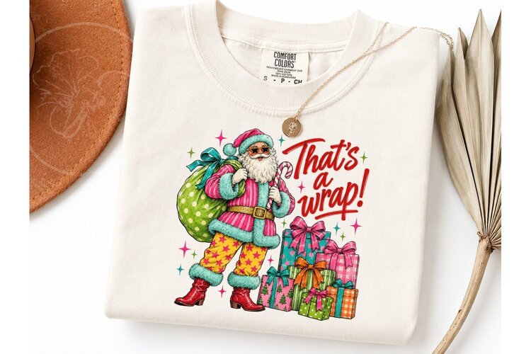 That's A Wrap Santa Christmas PNG Tee-That's A Wrap Santa Ch example image 1