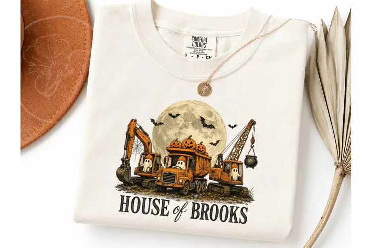 Halloween Construction Trucks PNG Tee