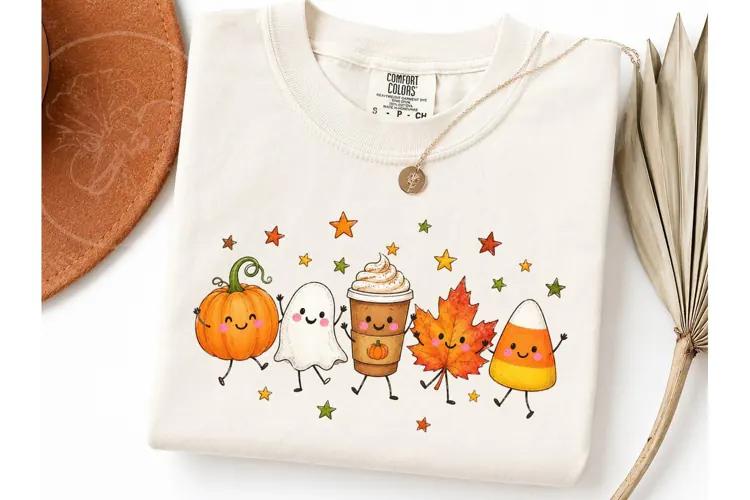 Cute Fall Halloween PNG Shirt Design