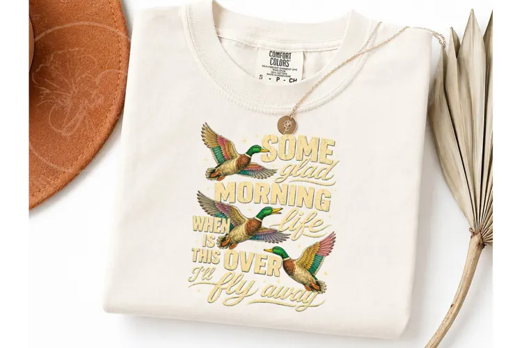 I'll Fly Away Mallard Duck PNG Tee
