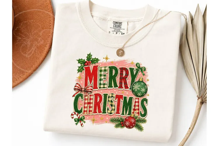 Merry Christmas Retro PNG Shirt Design