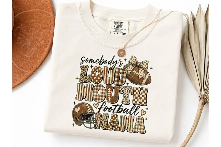 Loud Mouth Football Mama PNG Tee