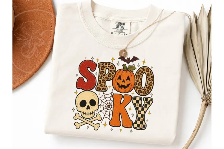 Spooky Halloween Pumpkin PNG Tee Design