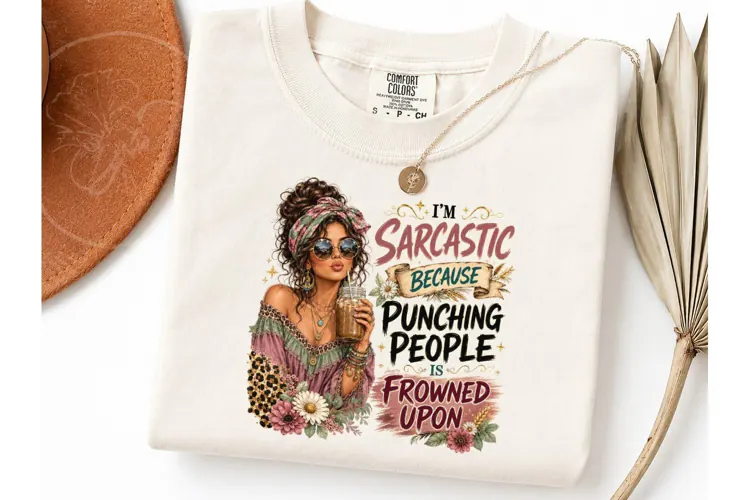 Sarcastic Boho Woman PNG Shirt Design
