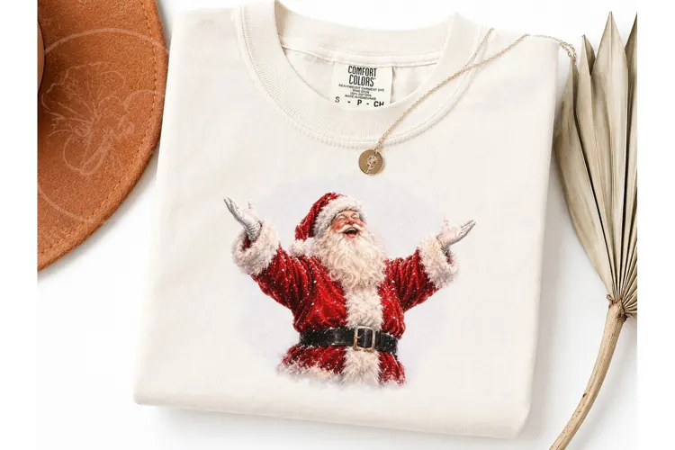 Vintage Santa Claus PNG Sublimation Tee