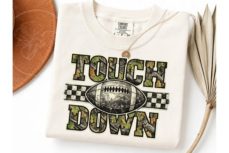 Touchdown Camo Football PNG Tee Design