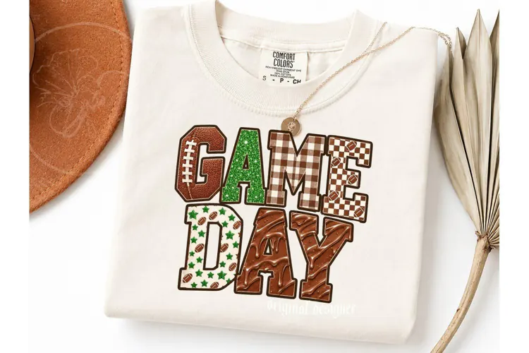 Game Day Football PNG Sublimation Tee-Game Day Football PNG