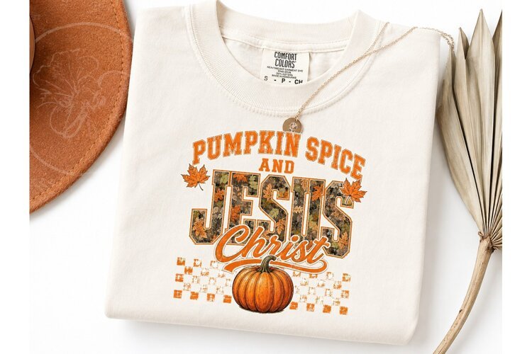 Pumpkin Spice Jesus Christ PNG Tee example image 1