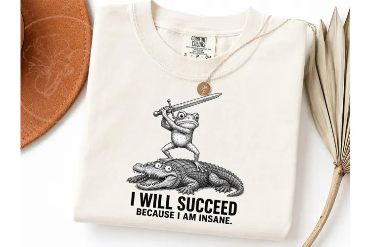 Frog Sword Alligator Funny PNG Tee Desig