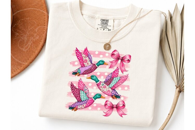 Coquette Duck Mallard PNG Sublimation Te example image 1