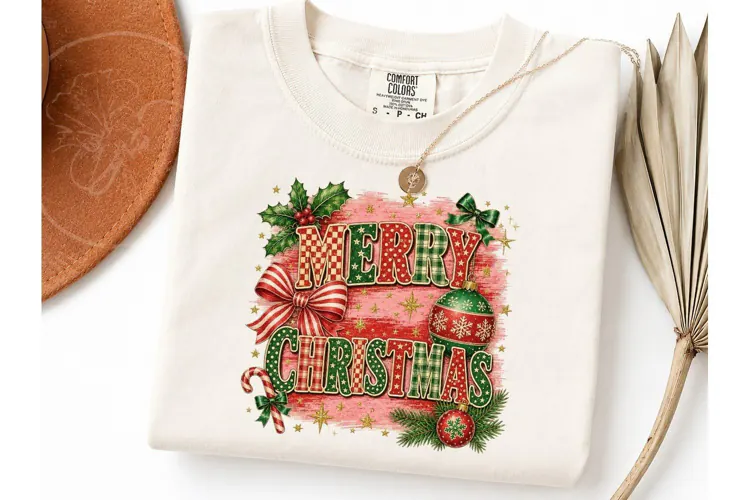 Merry Christmas Retro PNG Sublimation Te
