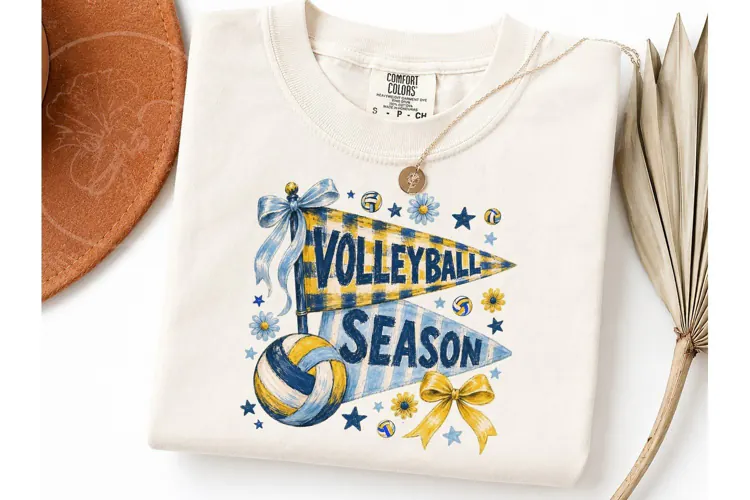 Volleyball Season Pennant PNG Tee Design
