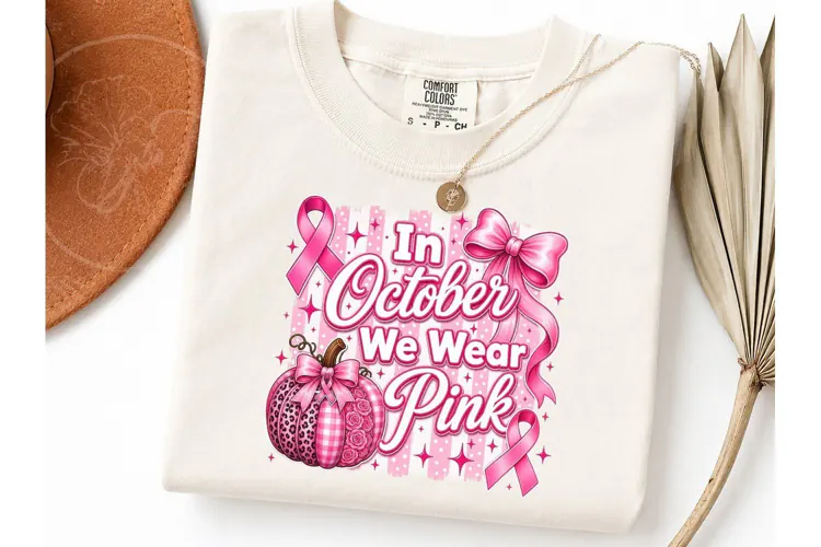 In October We Wear Pink PNG Tee