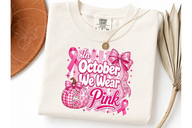 In October We Wear Pink PNG Tee