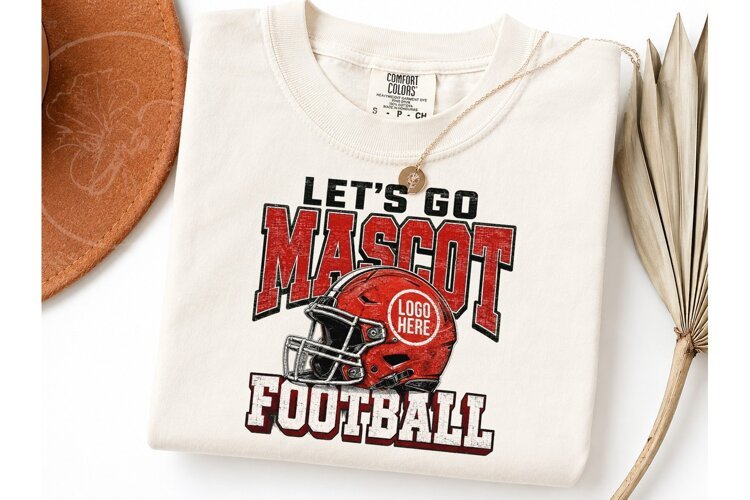 Let's Go Mascot Football PNG Tee Design example image 1