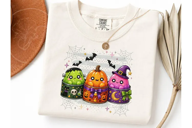 Halloween Kawaii Cans PNG Sublimation Te