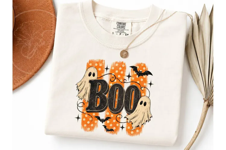 Boo Ghost Halloween PNG Shirt Design