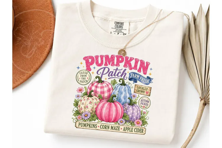 Pumpkin Patch Farm Fresh Fall PNG Tee