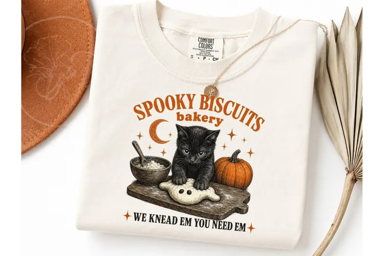 Spooky Biscuits Bakery Halloween Cat PNG