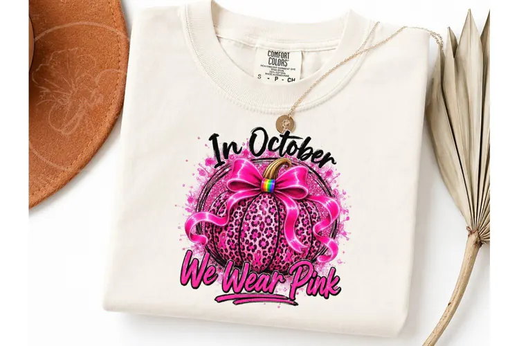 In October We Wear Pink Pumpkin PNG