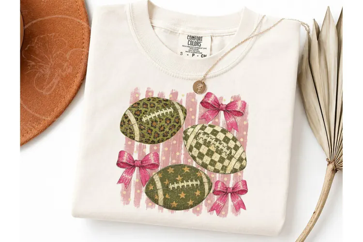 Football Coquette Bows PNG Shirt Design