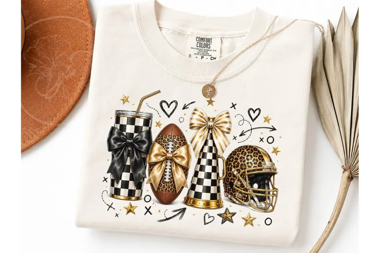 Halloween Football Coquette PNG Shirt