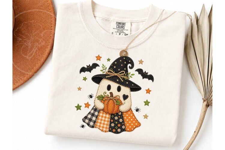 Halloween Ghost Witch Pumpkin PNG Tee example image 1