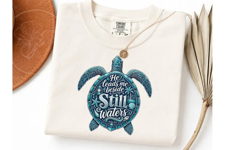 Sea Turtle Still Waters PNG Shirt Design