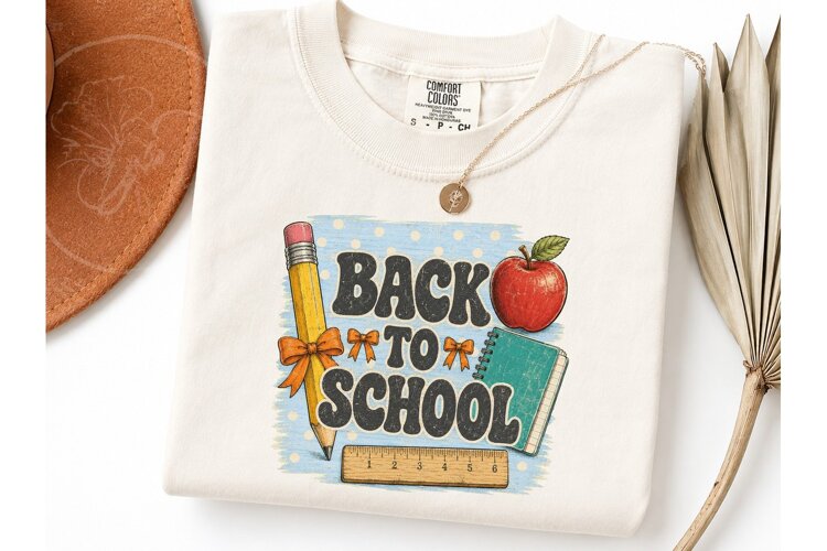 Back To School Retro PNG Shirt Design example image 1