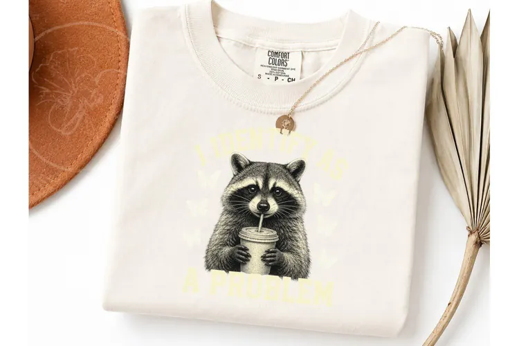Raccoon I Identify As A Problem PNG Tee