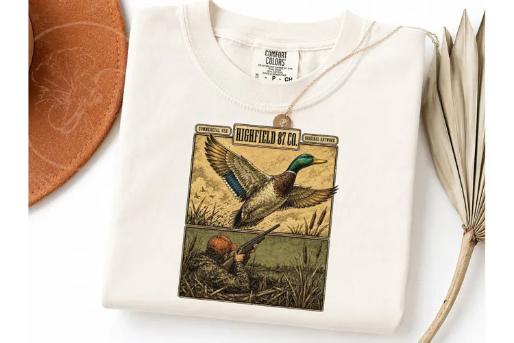 Duck Hunting Vintage PNG Shirt Design