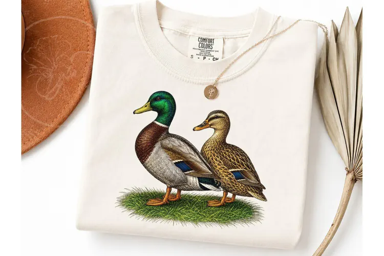 Mallard Duck Pair PNG Shirt Design
