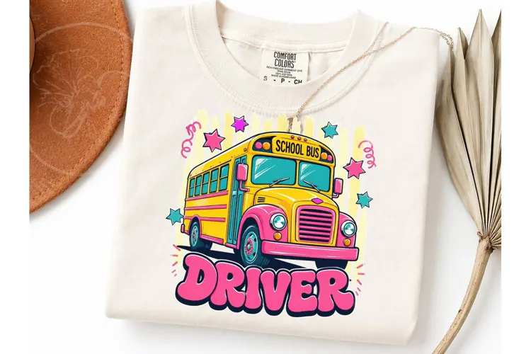 School Bus Driver PNG Sublimation Tee