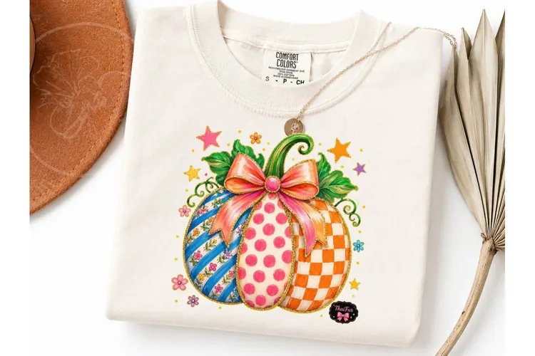 Fancy Pumpkin Trio PNG Sublimation Tee