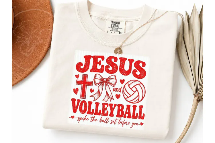 Jesus and Volleyball PNG Shirt Design