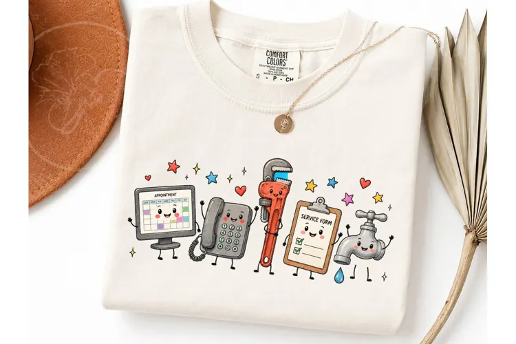 Cute Plumber Tools Kawaii PNG Shirt Desi