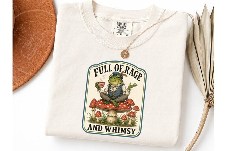 Full of Rage and Whimsy Frog PNG Tee example image 1