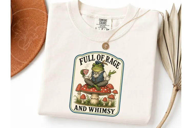 Full of Rage and Whimsy Frog PNG Tee