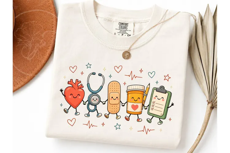 Cute Medical Halloween PNG Nurse Tee Des