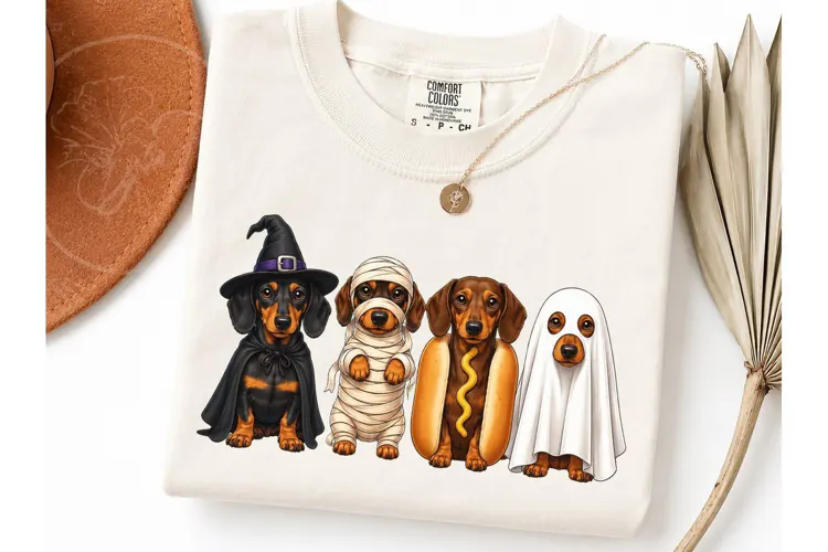 Halloween Dachshund PNG Shirt Design